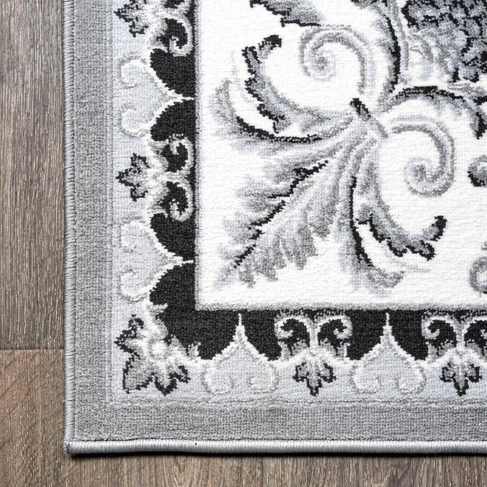 3'x 5' Acanthus French Border Area Rug, Gray/Cream - JONATHAN Y
