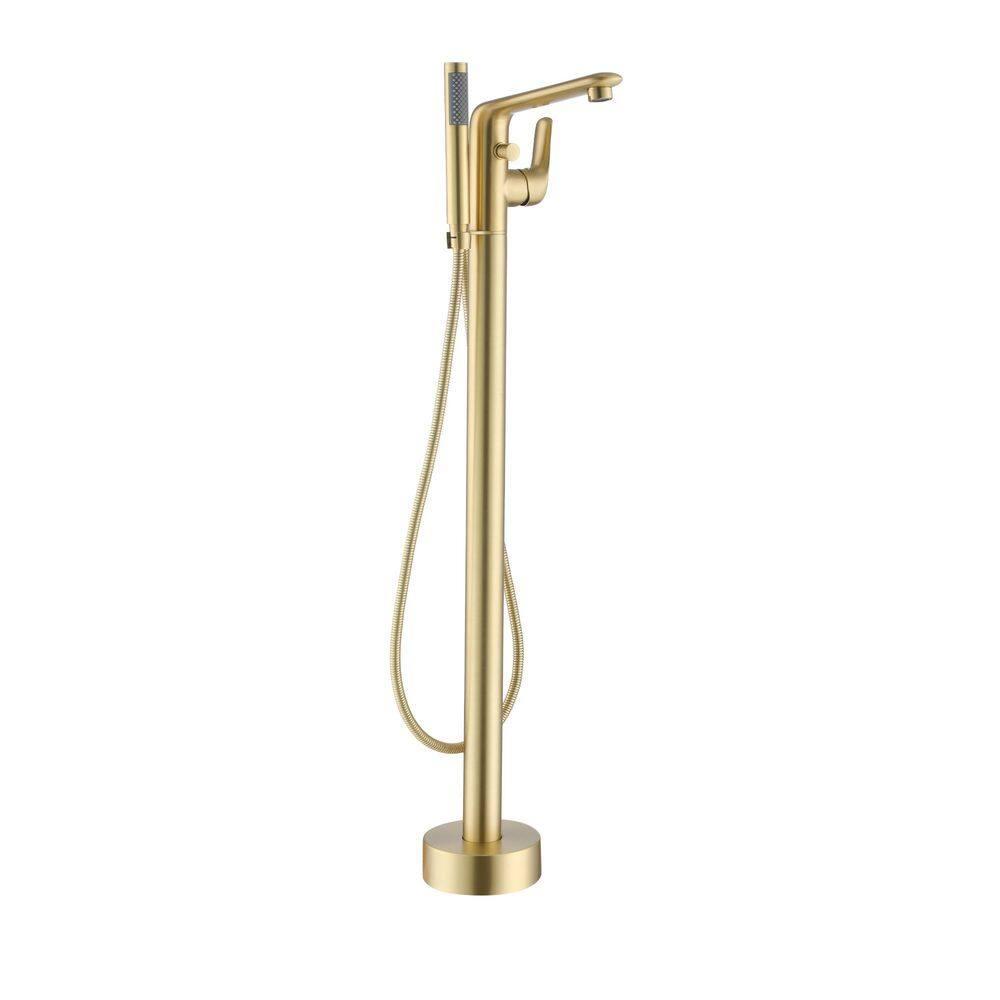 CASAINC KCLT0054-BN Single Handle Freestanding Bathtub Faucet with Diverter and Handshower