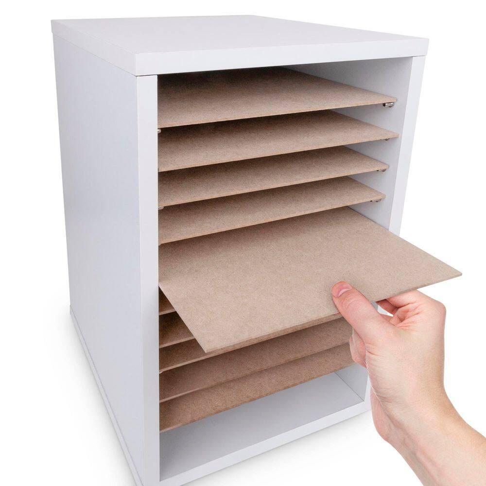 White 11-Slot MDF Vertical Paper Sorter Organizer