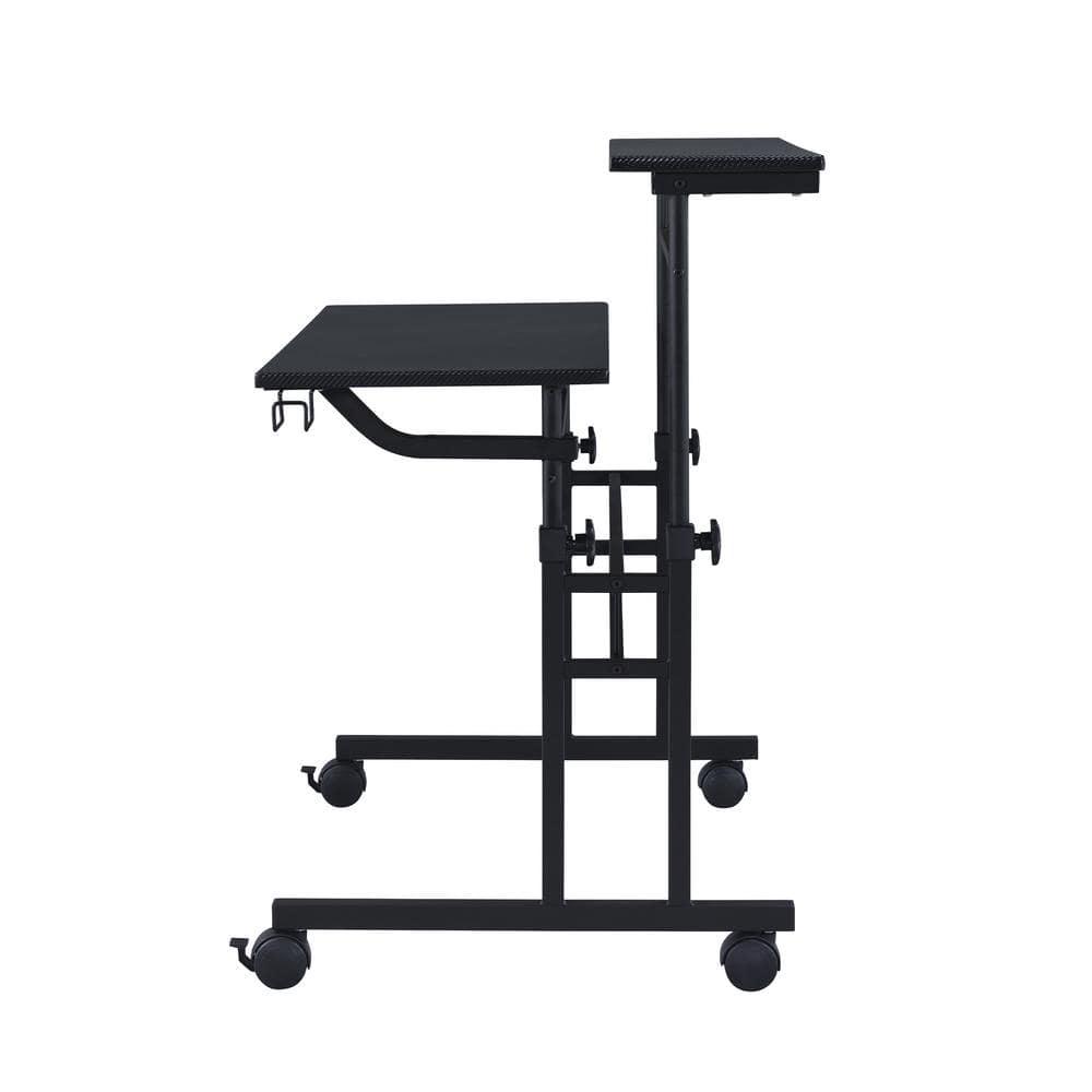 Inbox Zero Mobili Rolling Writing Desk – Height Adjustable with Moveable Shelf & Locking Wheels