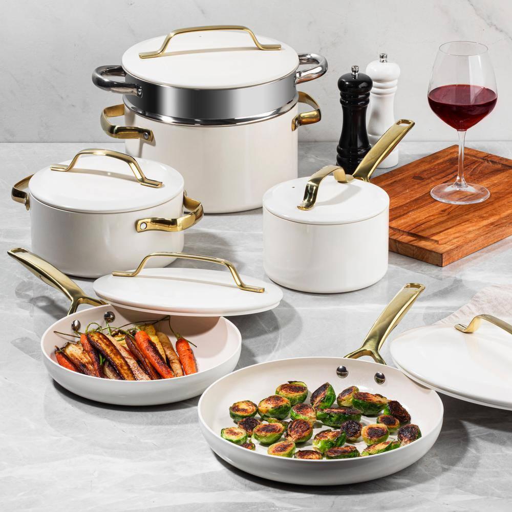 Gotham Steel Gotham Steel Modern Collection 11 Pc Cream Nonstick Cookware Set