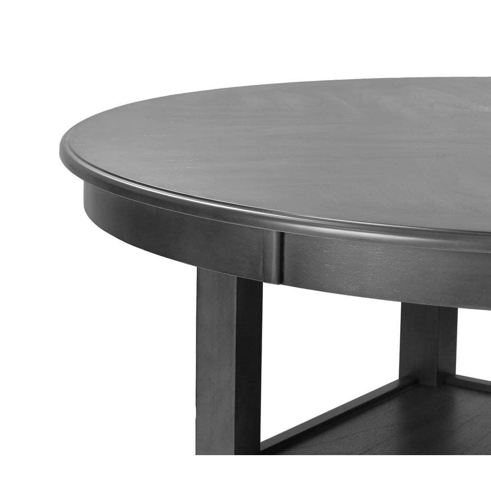 New Classic Furniture Mitchell 5-Piece Transitional Wood Counter Set in Gray