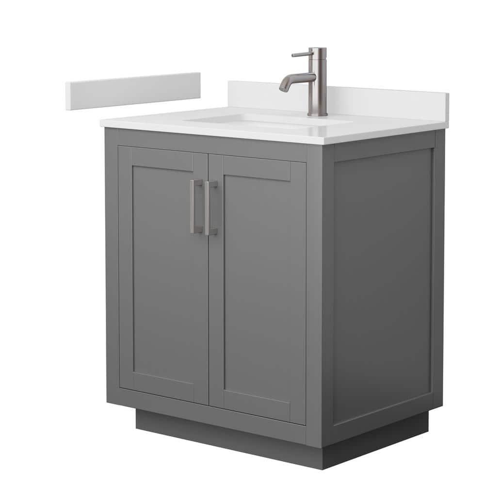 Wyndham Collection Miranda 30" Freestanding Single Bathroom Vanity with Cultured Marble Top
