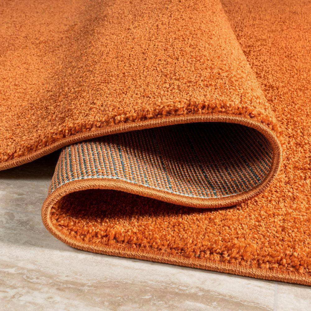 2'x10' Haze Solid Low-Pile Runner Rug, Orange - JONATHAN Y