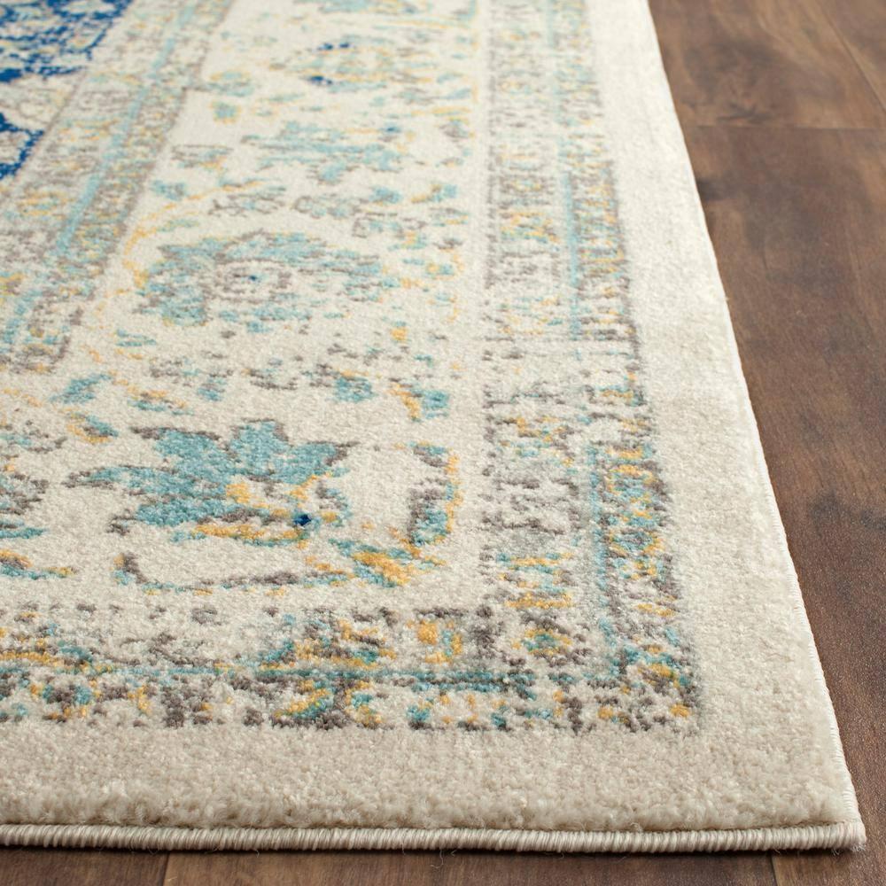 Evoke EVK220 Power Loomed Area Rug - Ivory/Blue - 8'x10' - Safavieh.