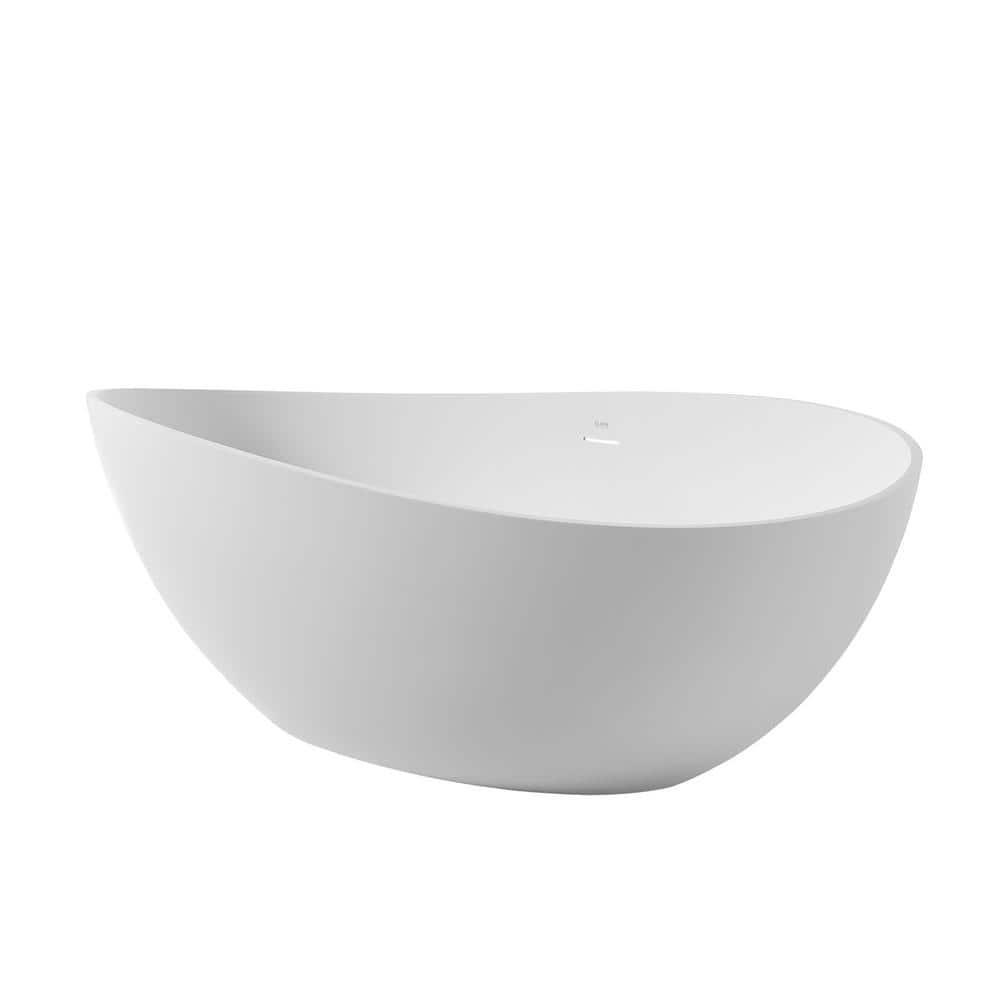 Vanity Art 63" x 37" Freestanding Soaking Stone Bathtub VA6918-ML