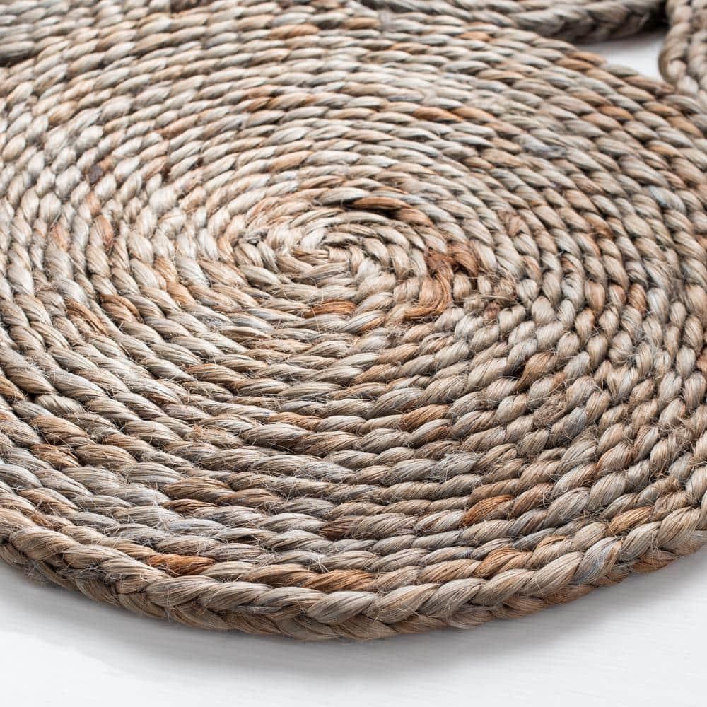 Natural Fiber NF363 Hand Woven Area Rug - Grey - 5' round - Safavieh.