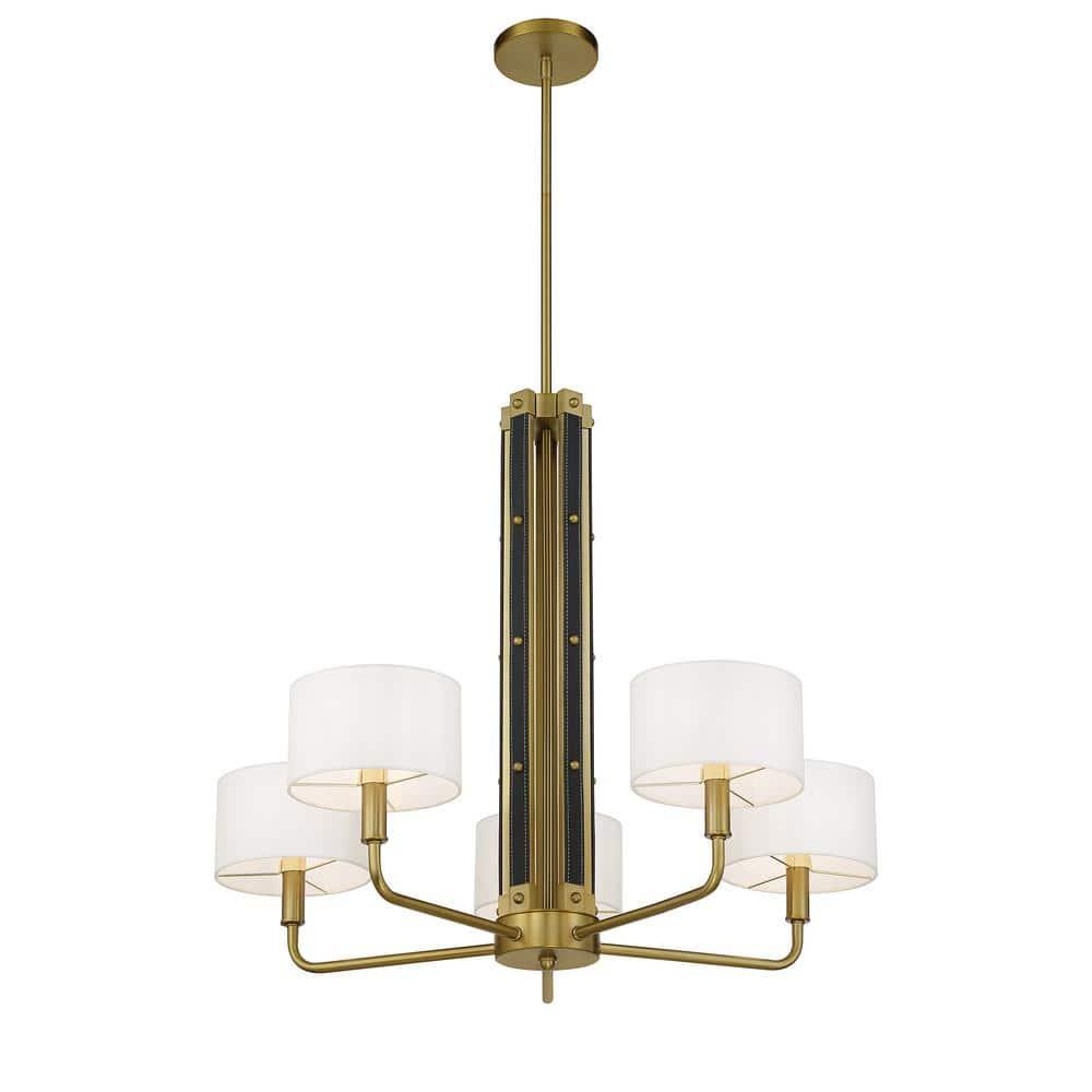 Minka Lavery Minka Lavery Chelsea Soft Brass With White Silk Chandelier