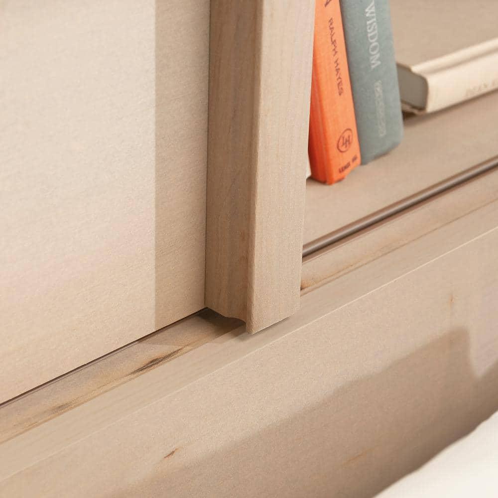 Full/Queen Harvey Park Headboard Pacific Maple - Sauder: Sliding Door Storage, Adjustable Shelves