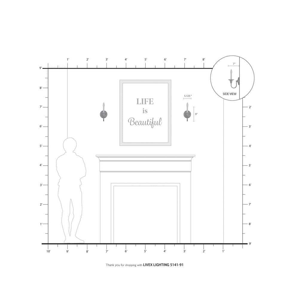 Livex Lighting Cranford 1 - Light Wall Light in  Brushed Nickel