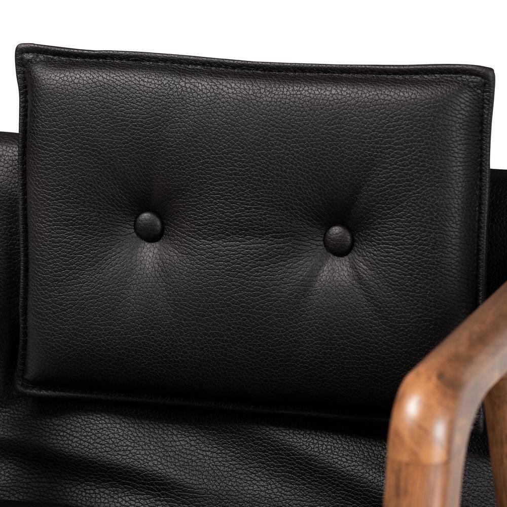2pc Marcena Imitation Leather Dining Chair Set with Sloping Armrests - Baxton Studio