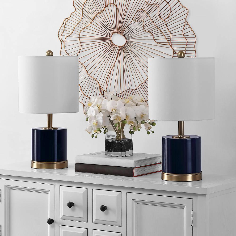 Jayce Table Lamp (Set of 2) - 20.5 Inch Height - TBL4309 - Navy Blue - Safavieh