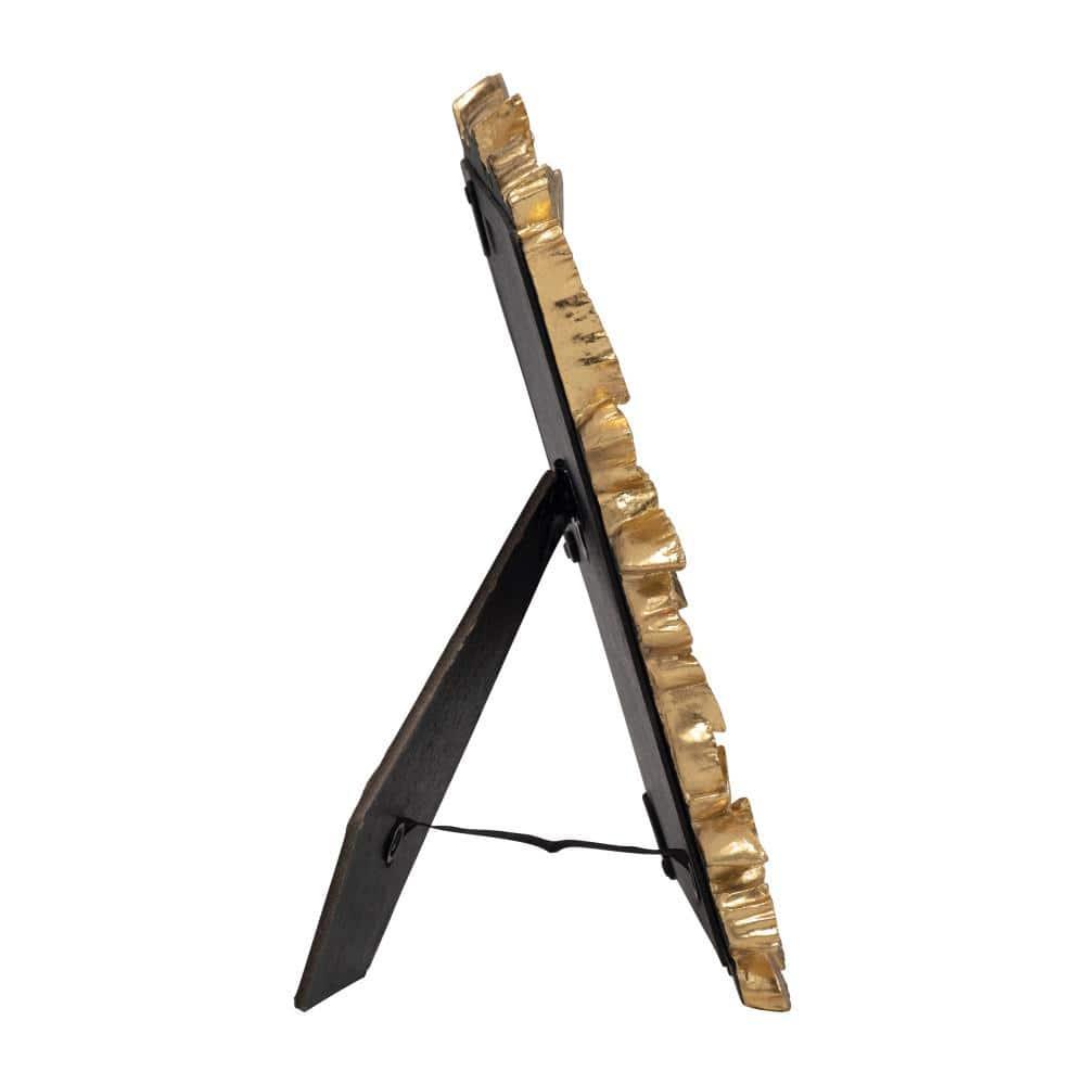 Sagebrook Home Vintage Inspired 4x6 Gold Polyresin and Glass Photo Frame with Butterflies Decor