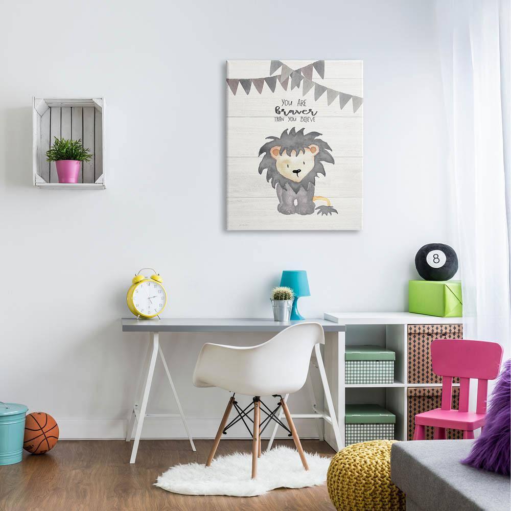 The Stupell Home Decor Collection The Kids Room by Stupell You Are Braver Lion Wall Art