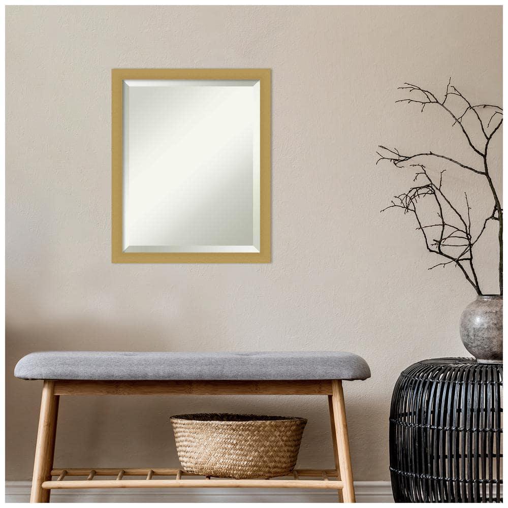Amanti Art Grace Brushed Gold Narrow Framed Wall Mirror - 18 x 22 in