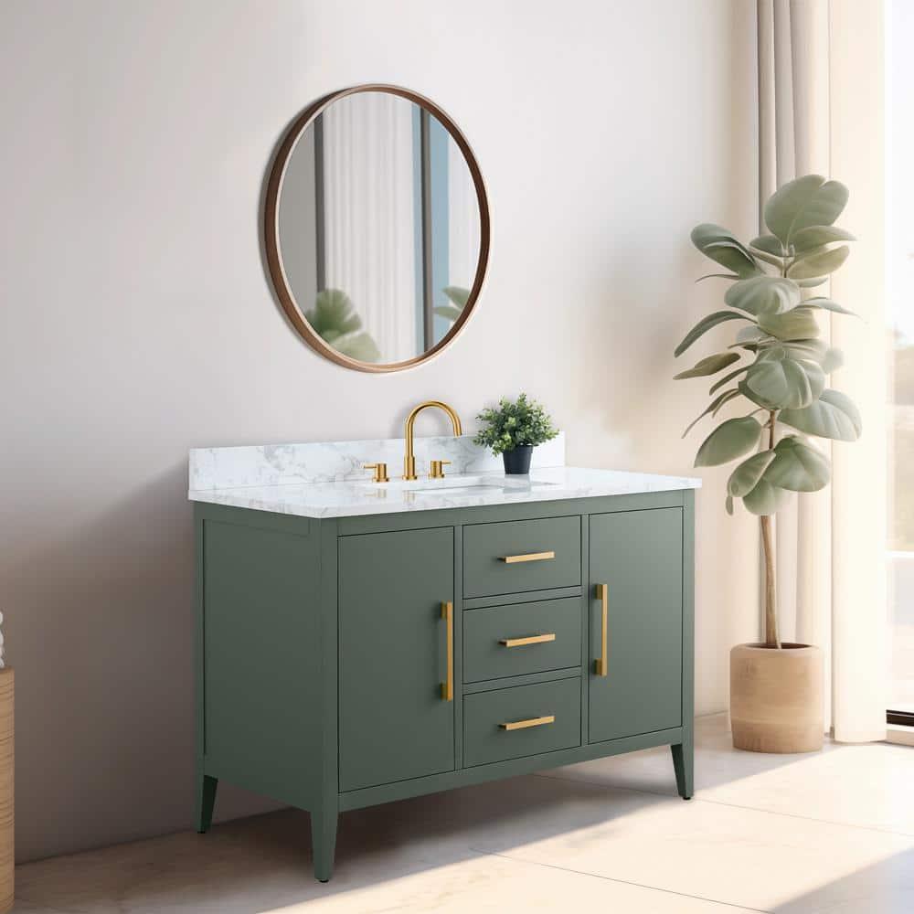 48'' Single Bathroom Vanity with Engineered Marble Top