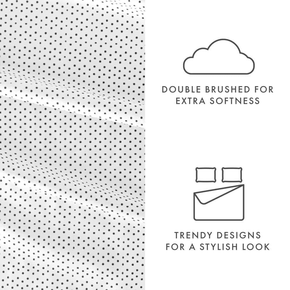 Linen Market Double-Brushed Patterned Microfiber Queen Sheet Set 4 Piece – Oeko-TEX Certified Ultra Soft & Wrinkle-Free - 16" Deep Pocket Sheets - Easy Care Queen Size - Stippled Gray