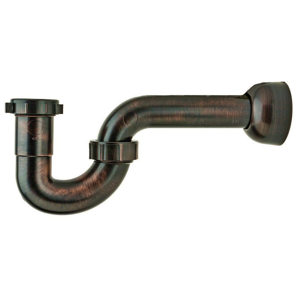 Oil Rubbed Bronze Decorative ABS P-Trap with Wall Adaptor