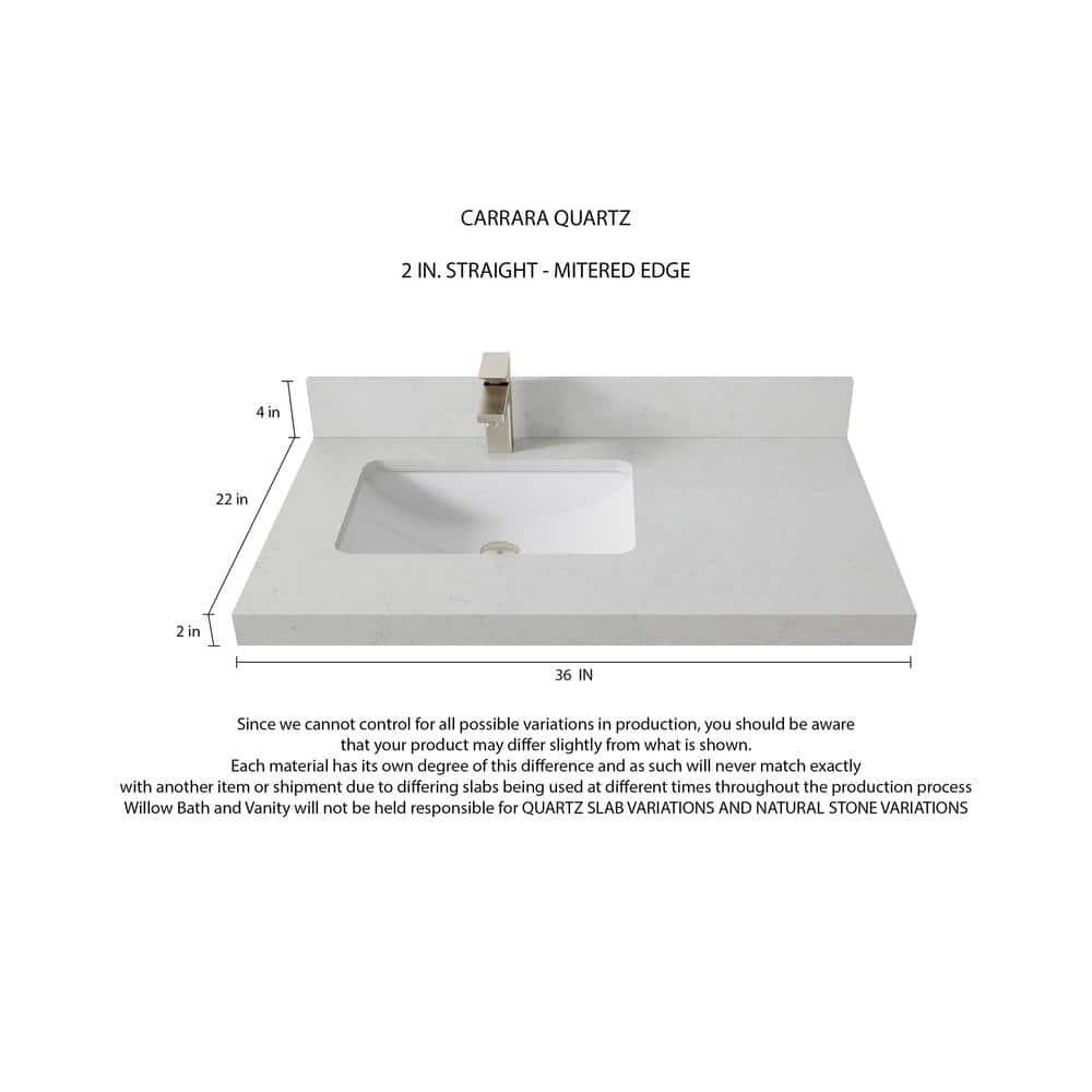 Willow Collections Aberdeen 36'' Single Bathroom Vanity with Top