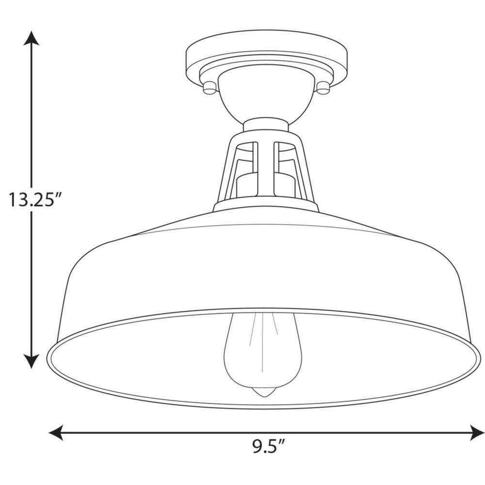 Progress Lighting, Cedar Springs, 1-Light Ceiling Light, Red Finish, White Shade