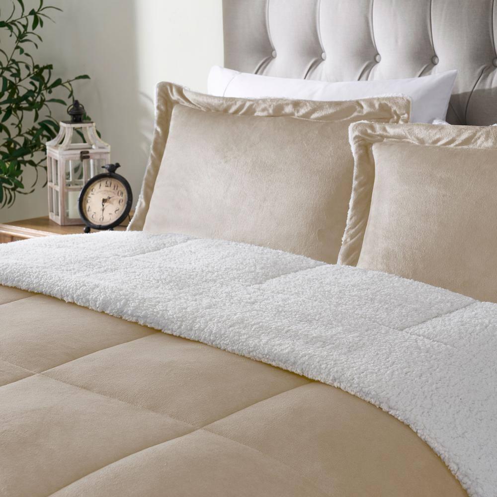 Ultra Plush Reversible Micro-Mink and Sherpa 3-Piece Comforter Set