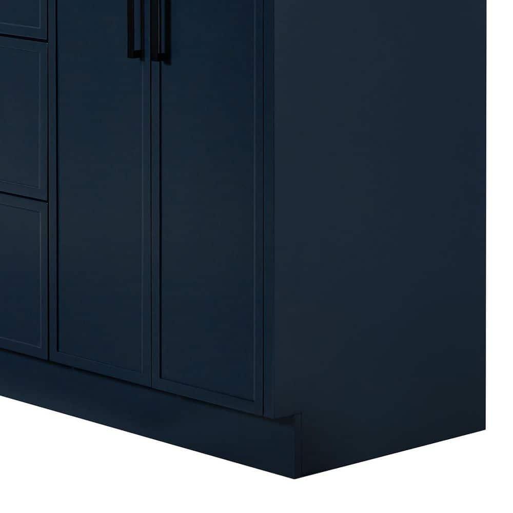 Midnight Blue 66" Freestanding Double Sink Wood Vanity Cabinet