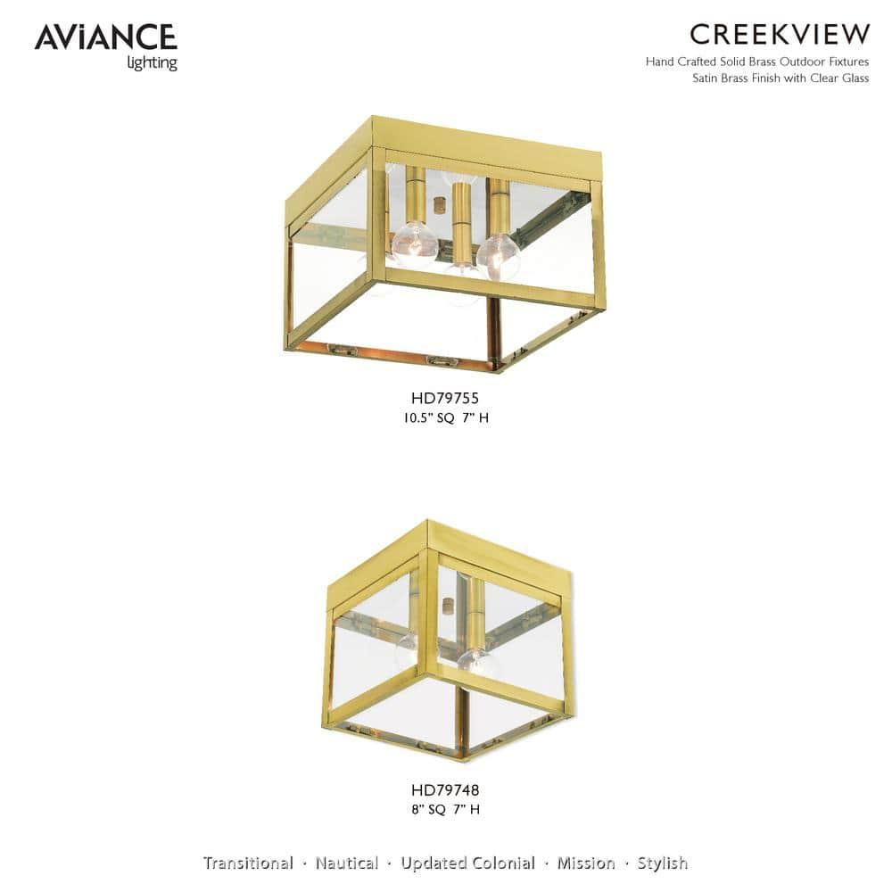 Livex Lighting Nyack 4 - Light Flush Mount in  Satin Brass
