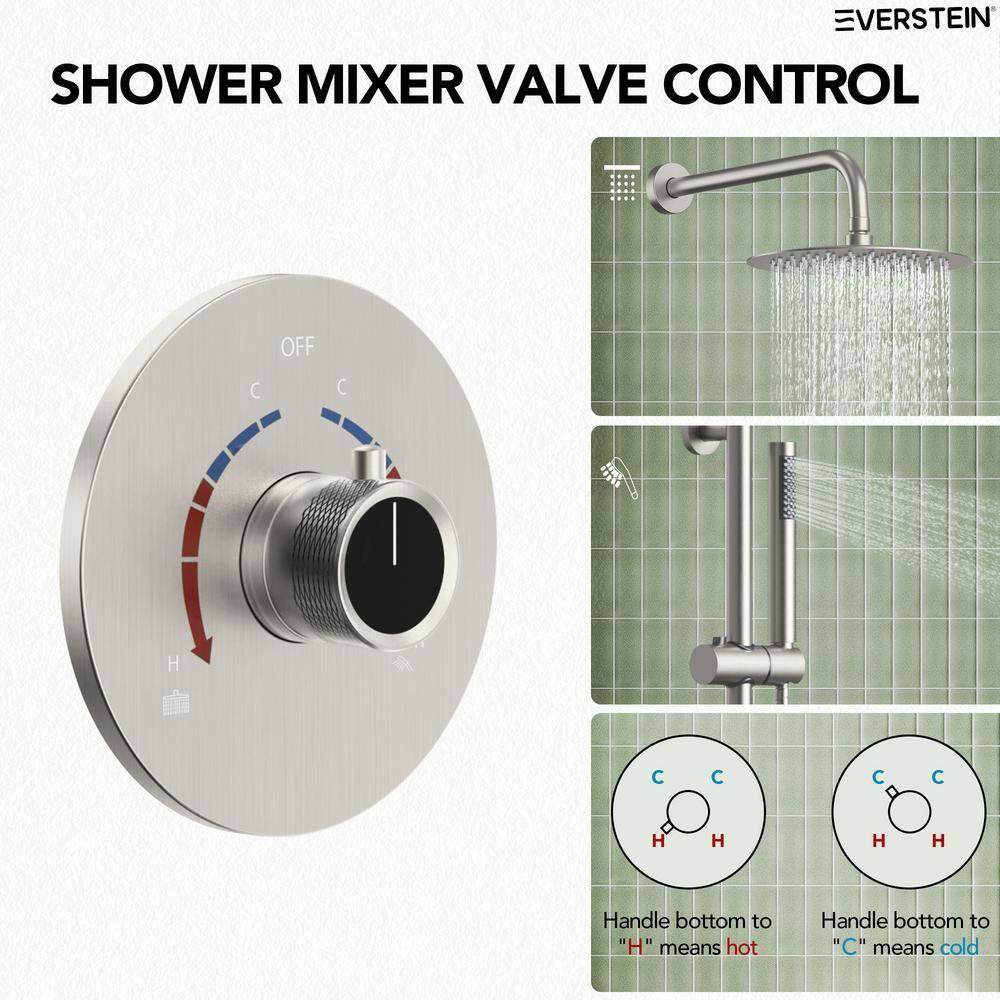 RainfallCascade 10" Pressure Balanced Slide BarShower System with Rough-In Valve