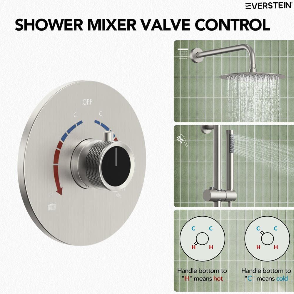 RainfallCascade 10" Pressure Balanced Slide BarShower System with Rough-In Valve