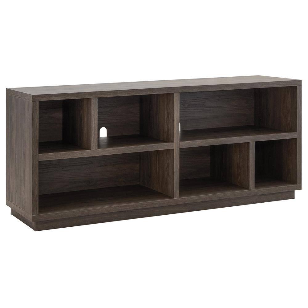 Evelyn&Zoe Bowman Rectangular TV Stand for TV's up to 65", Alder Brown