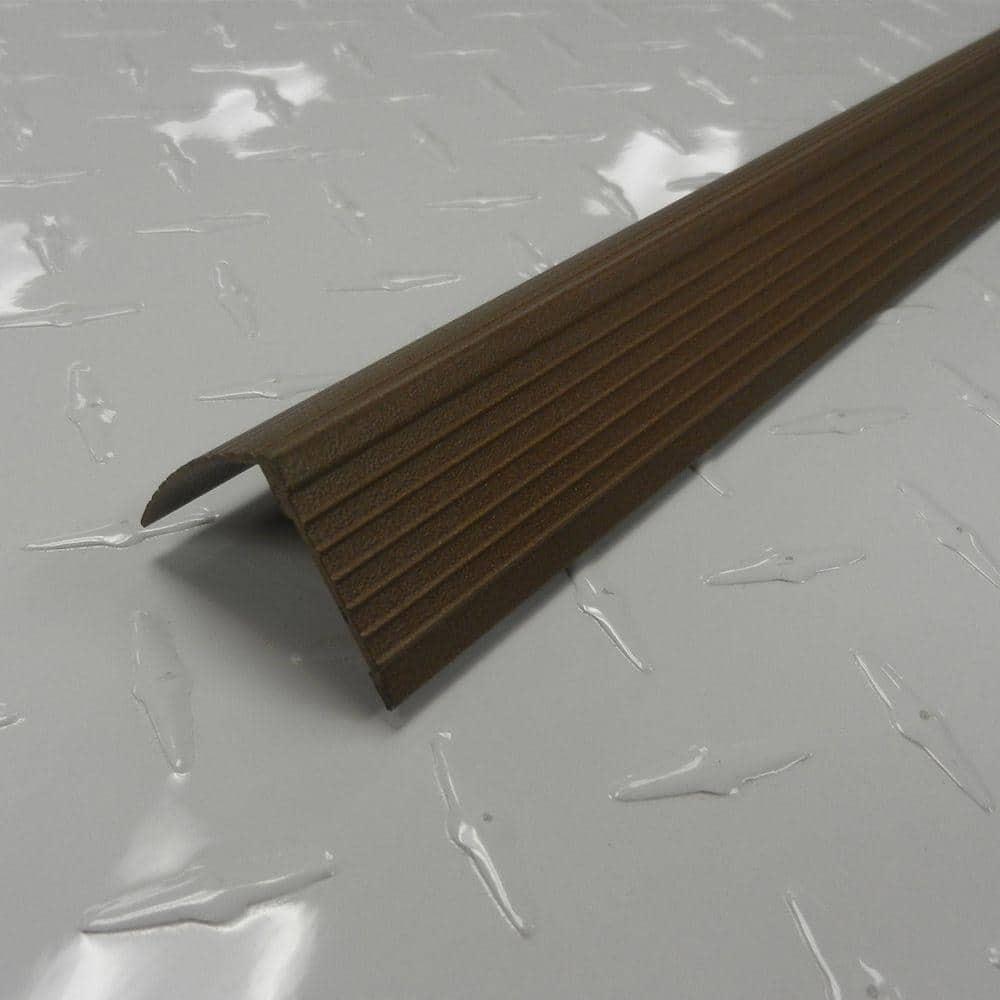 M-D Building Products Cinch Fluted Stair Edge Aluminum 1-1/8 in. H x 1-1/4 in. W x 36 in. D Bro