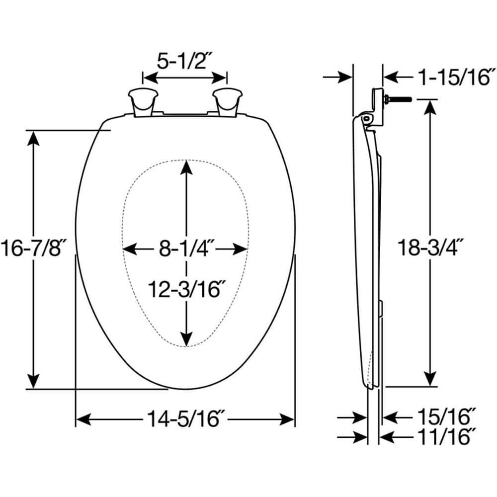 Bemis 1200SLOWT 148 Elongated Toilet Seat and Lid