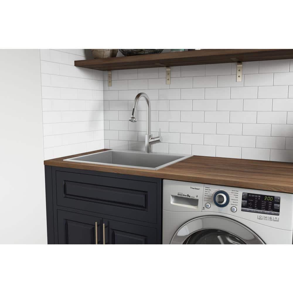 22 x 12 in. Topmount Laundry Deep Utility Sink with 16 Gauge Stainless Steel