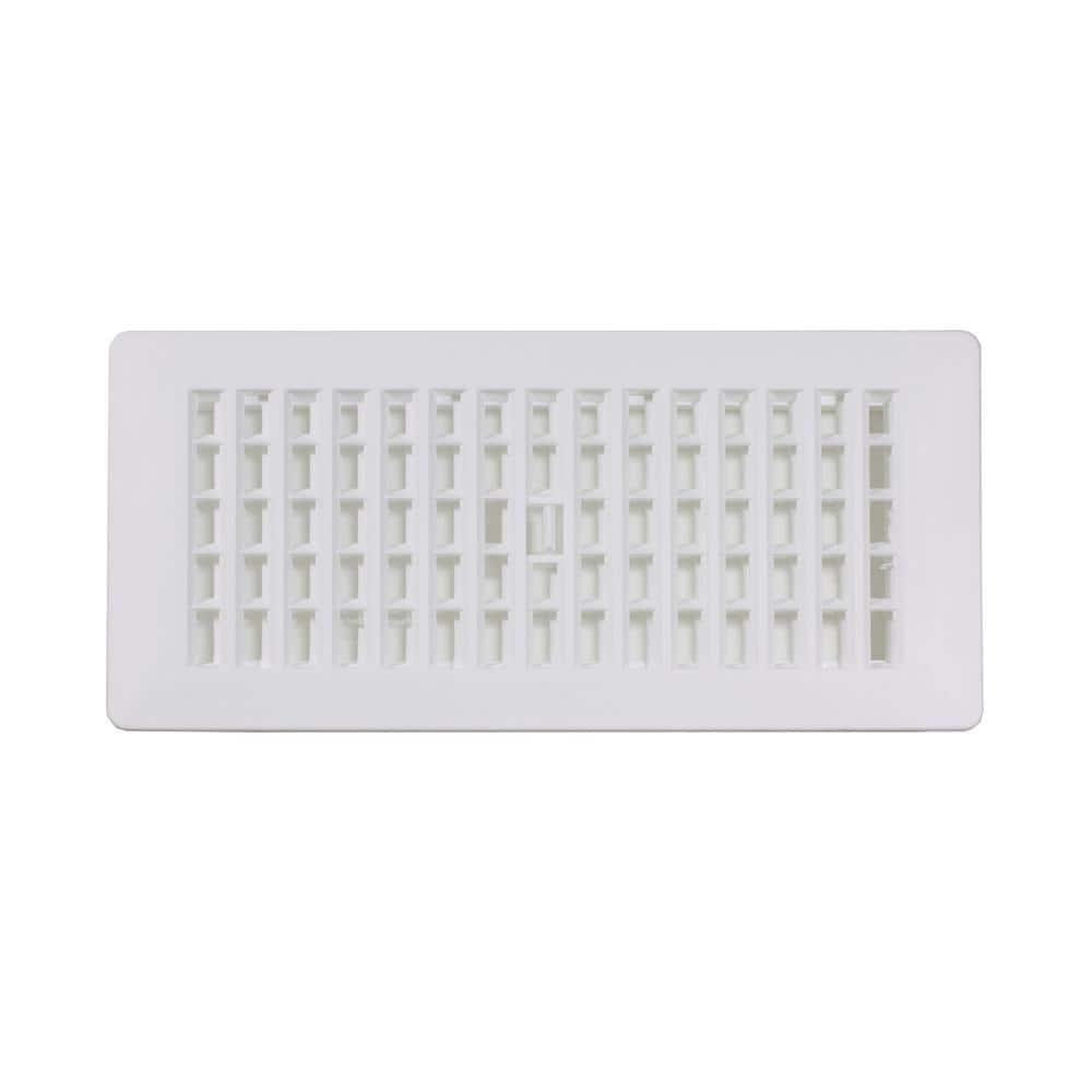 Decor Grates PL410-WH 4-Inch by 10-Inch Plastic Floor Register, White