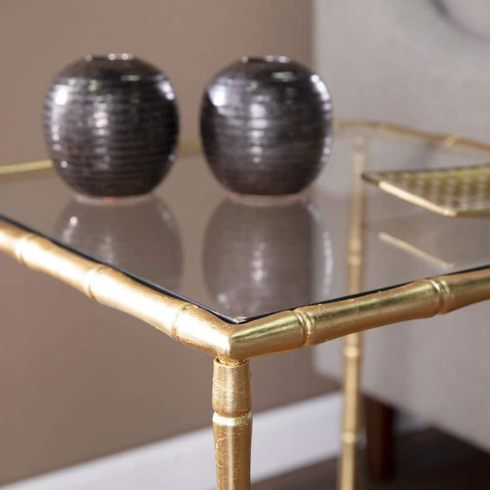 Oversley Glass-Top Accent Table - Gold - SEI