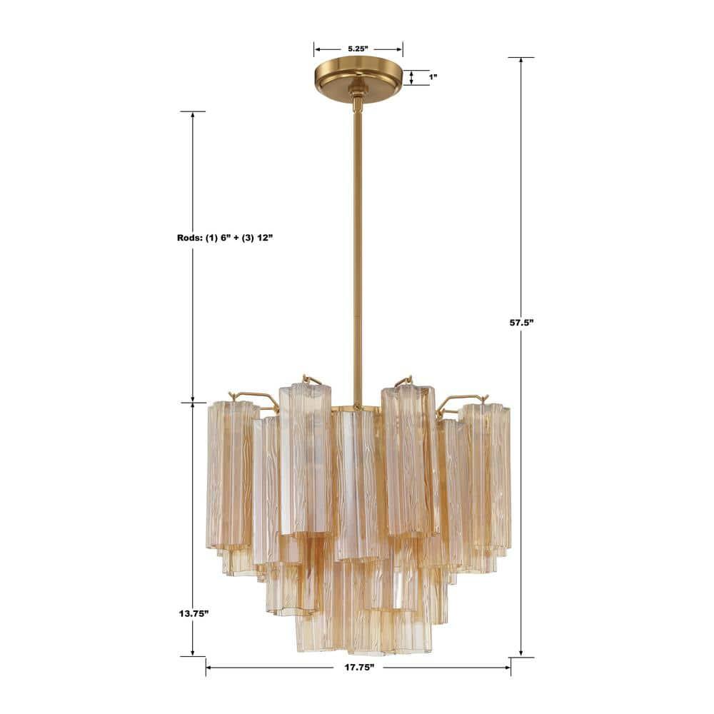 Crystorama Lighting Addis 4 - Light Chandelier in  Aged Brass