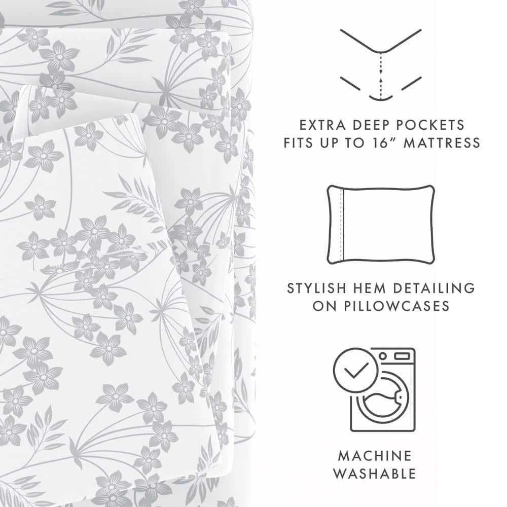 Chantilly Floral Pattern Microfiber Sheet Set