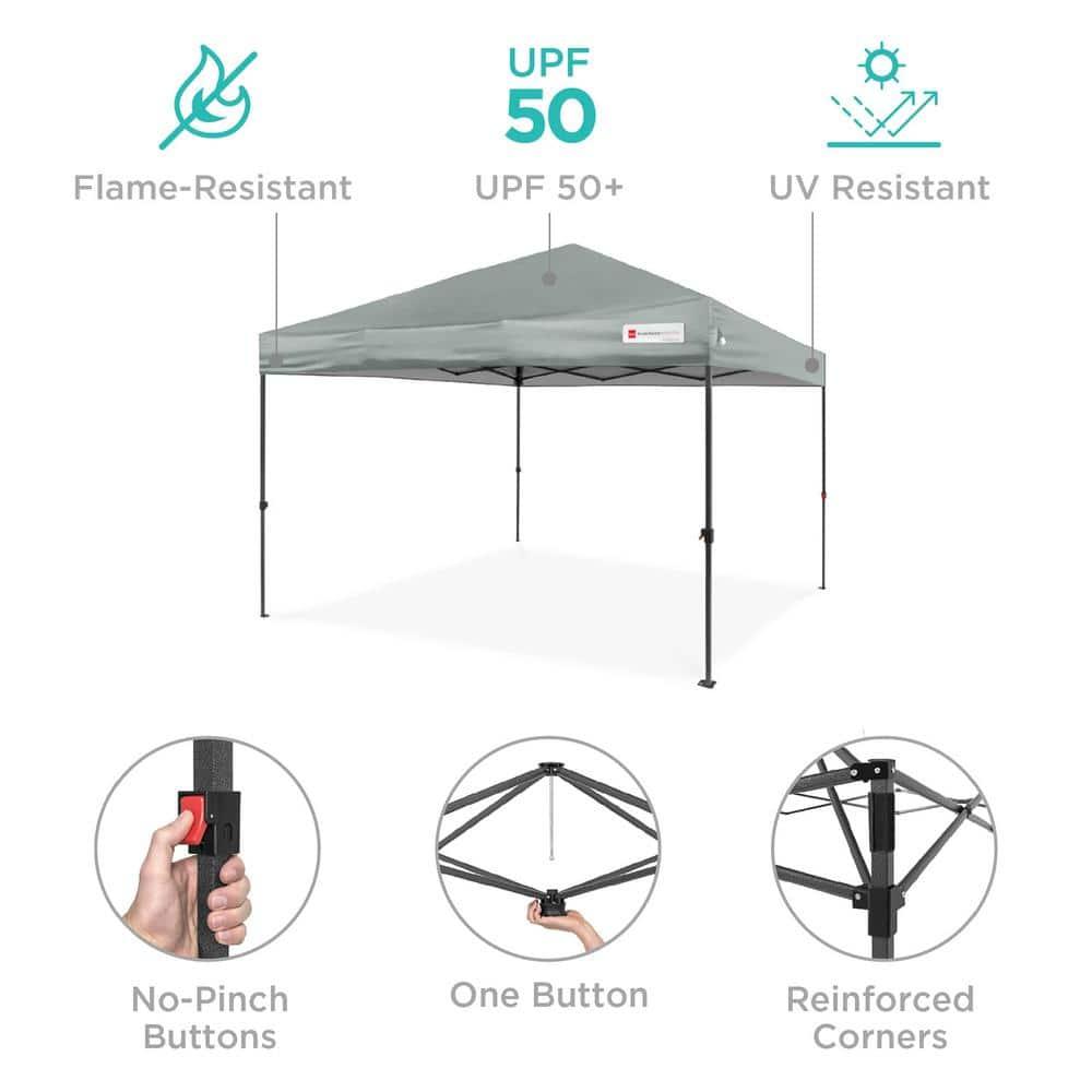 Best Choice Products Easy Setup Pop Up Canopy W/ 1-Button Setup, Wheeled Case, 4 Weight Bags