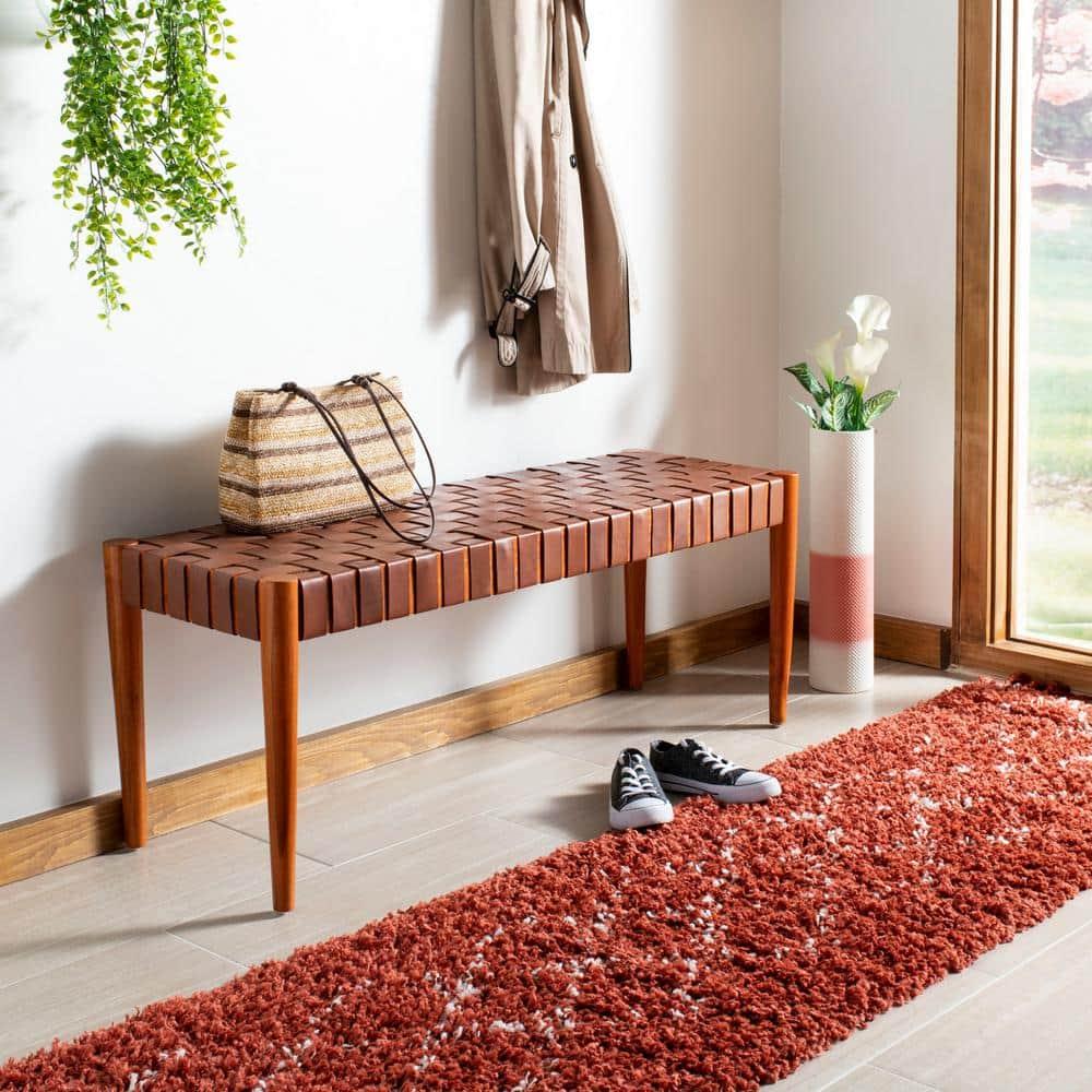 Orin 47" Woven Leather Bench