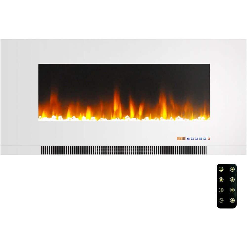Cambridge Cambridge Wall Mount Electric Fireplace Heater with Remote Control for Indoor Use in Living Room, Bedroom, Home Office