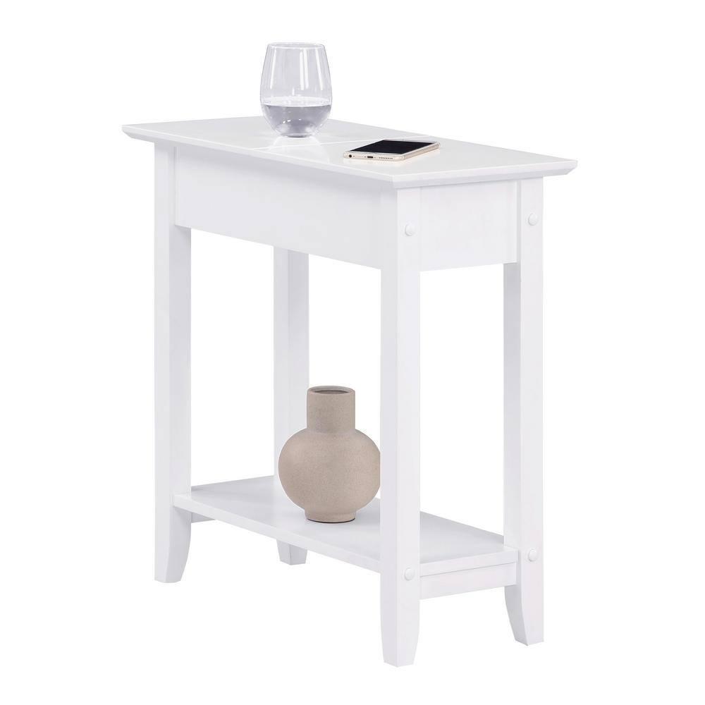 Convenience Concepts American Heritage Flip Top End Table with Shelf, White