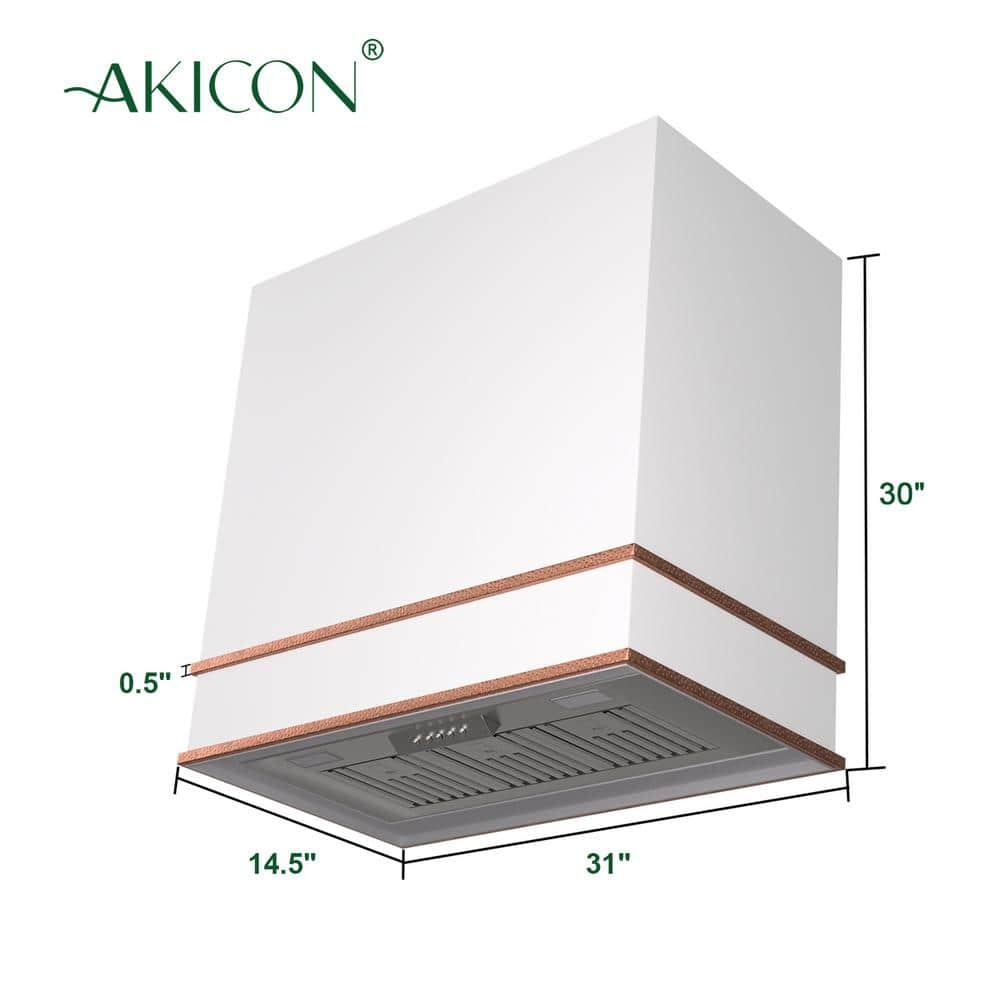 Akicon Akicon 30" Stainless Steel 600 CFM Ducted (Vented) Wall Mounted Required Range Hood AK-HS30HB-SWC