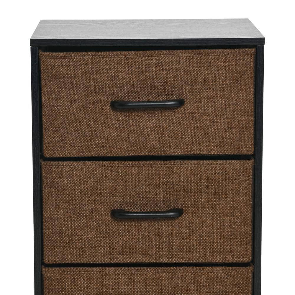 3-Drawer Storage Organizer Unit, Black and Brown