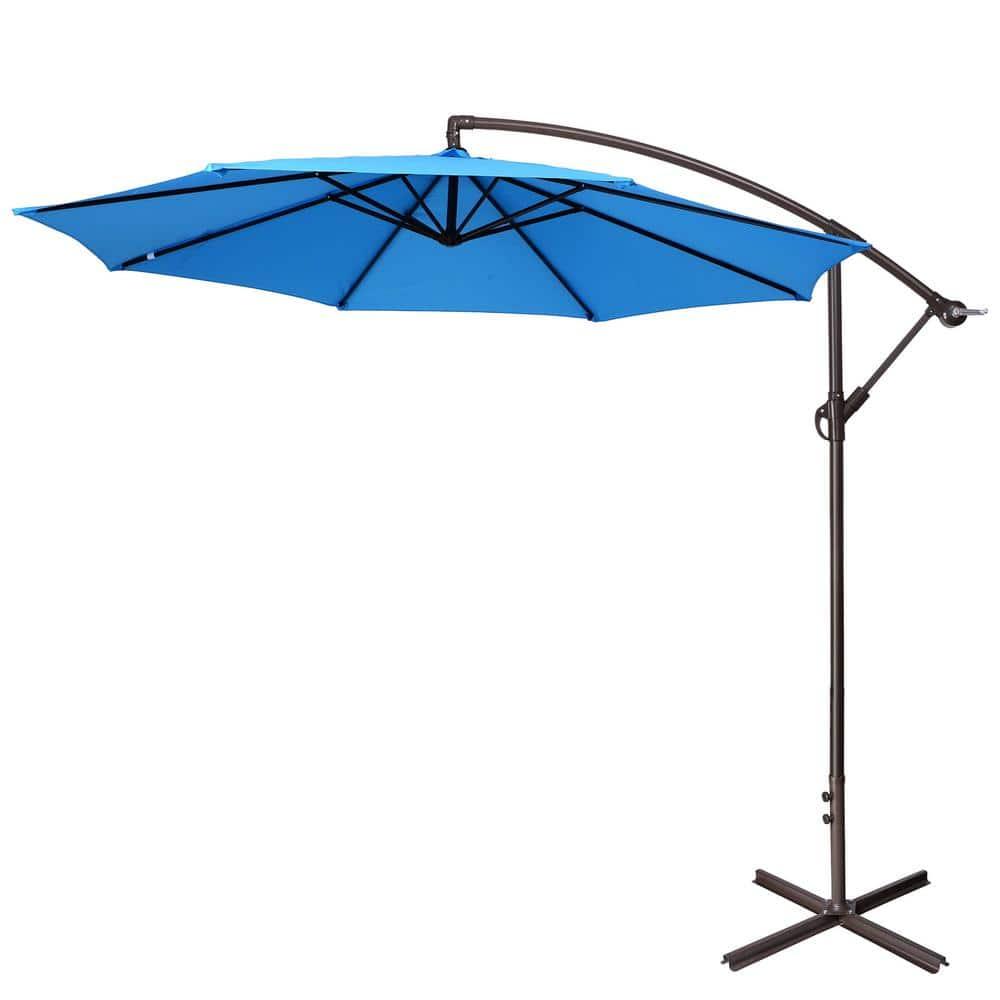 Cantilever Umbrella - 10FT Offset Outdoor Patio Umbrella with Tilt, Blue