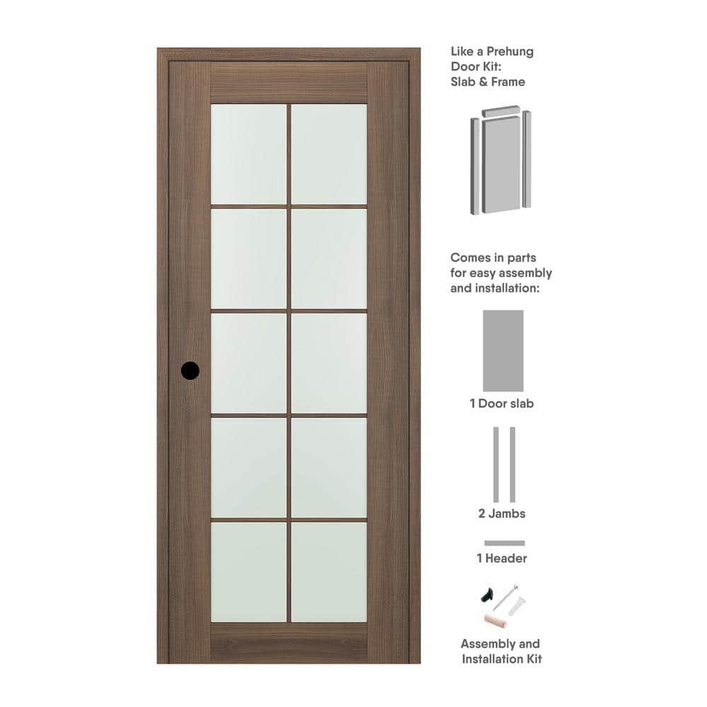 Belldinni Avon 10 Lite Solid Manufactured Wood and Glass Paneled Prefinished Standard Door