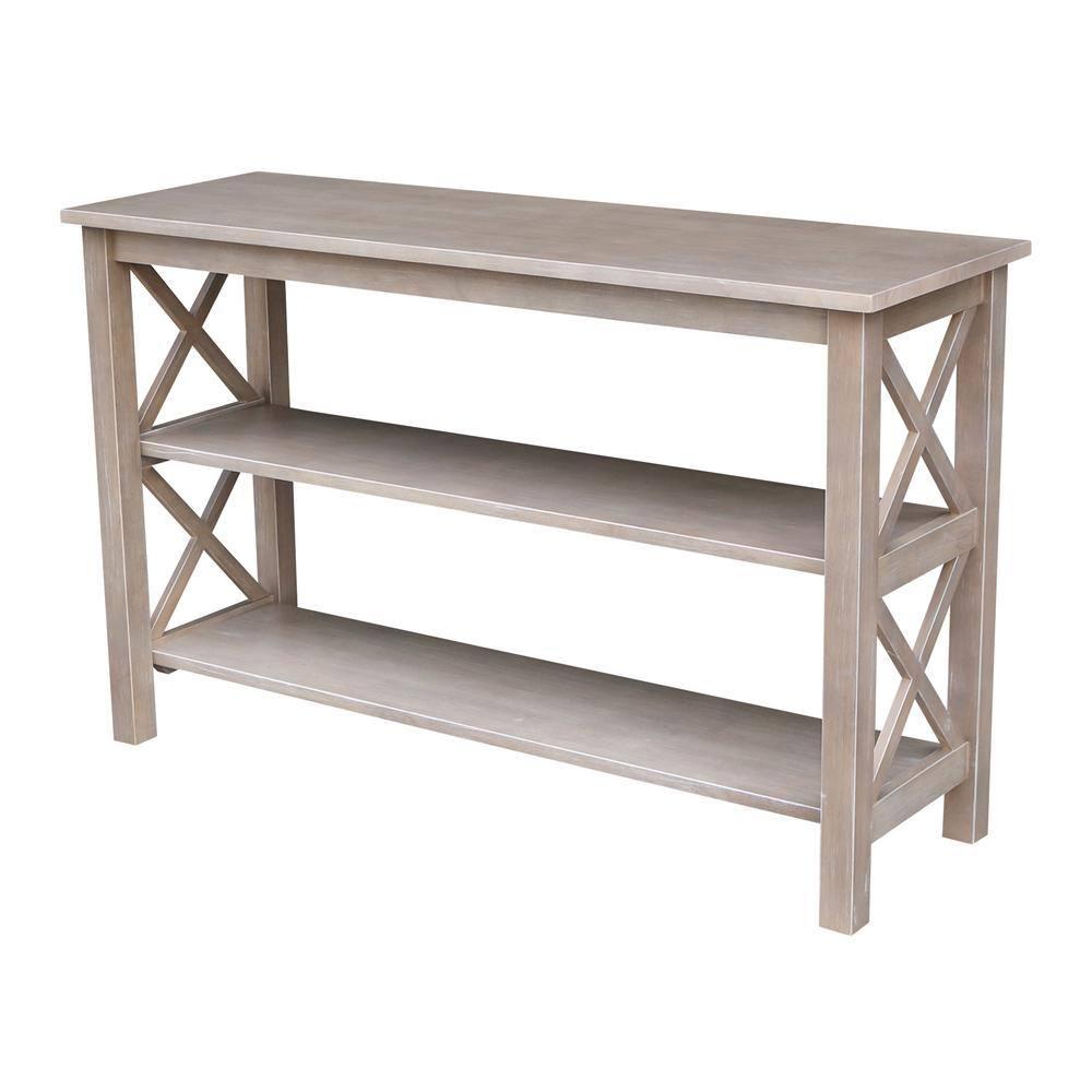 Hampton Console Table Washed Gray/Taupe - International Concepts: Solid Wood, Entryway, Foyer, Sofa Table