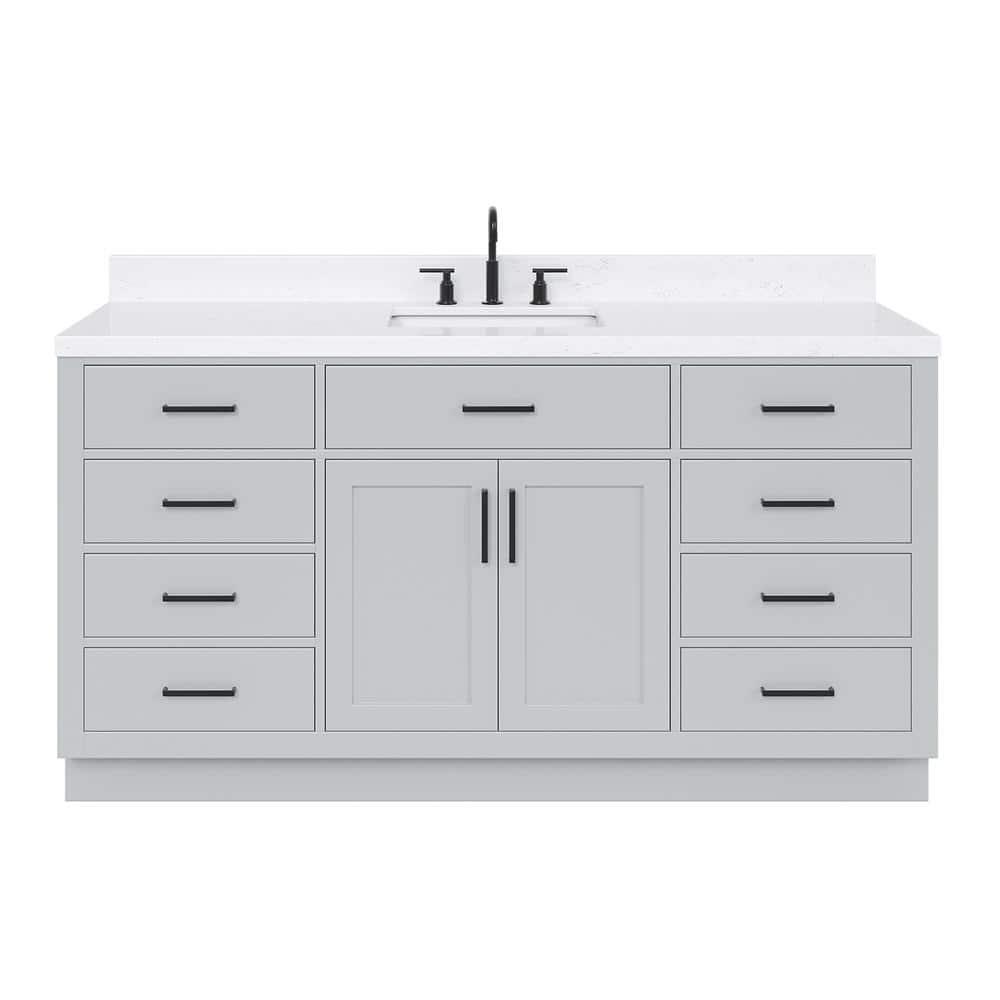 Ariel T066scqrvo Hepburn 66" Free Standing Single Basin Vanity Set - Grey