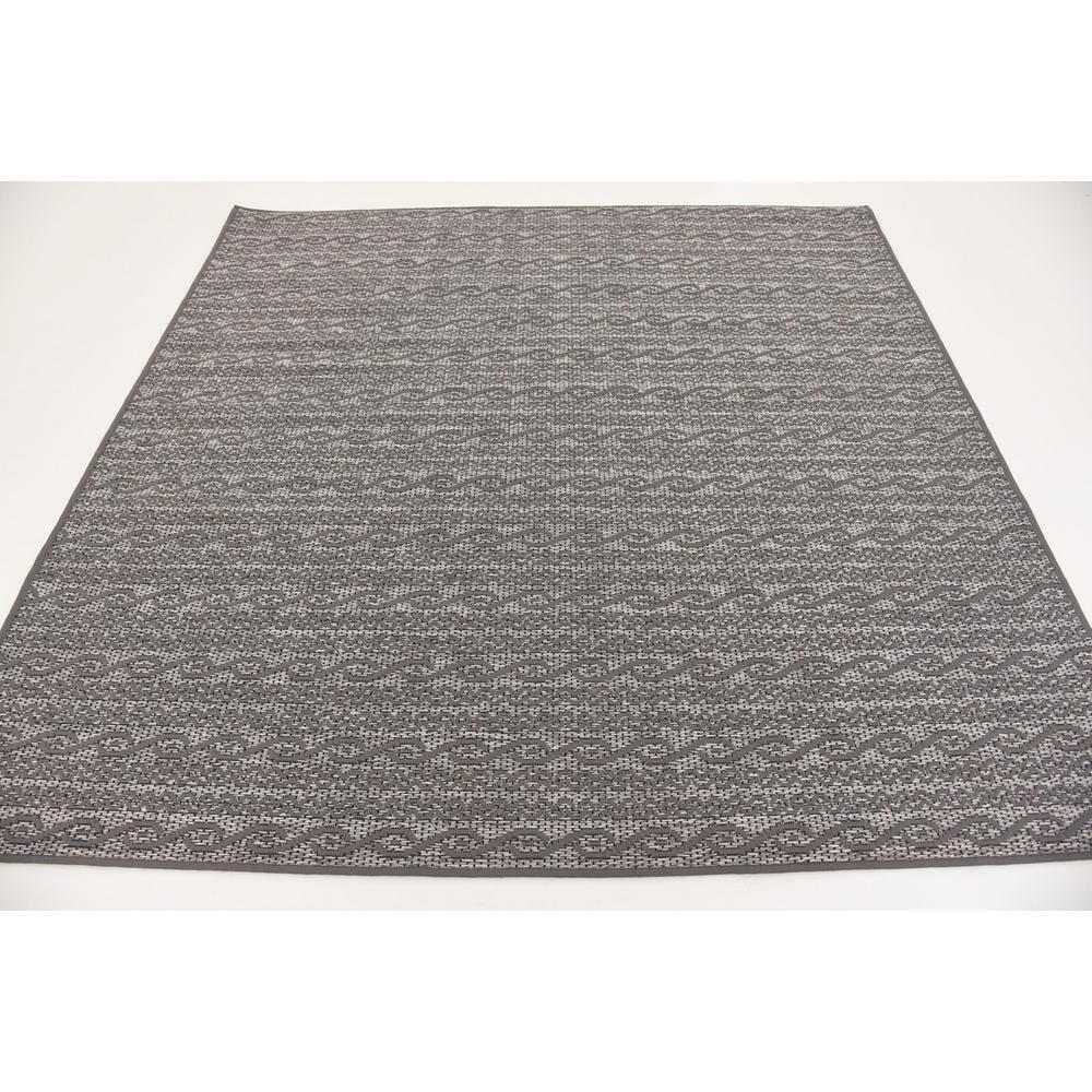 Unique Loom 6' 0 x 6' 0 Square Gray Outdoor Modern Links Area Rug