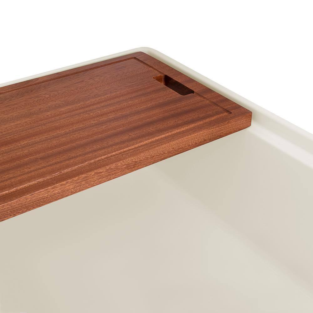 Ruvati 33 inch Fireclay Workstation Farmhouse Kitchen Sink Apron Front Single Bowl
