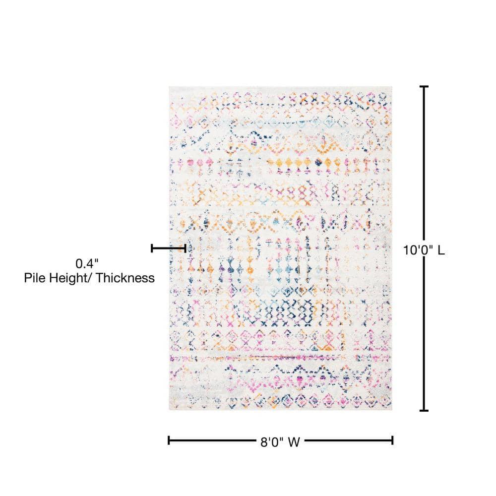 Tulum TUL240 Power Loomed Indoor Area Rug - Ivory/Gold - 8'x10' - Safavieh